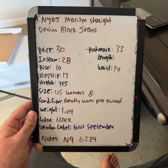 NYDJ Marilyn Straight Denim Black Jeans US Women's 8 - Picture 8 of 8